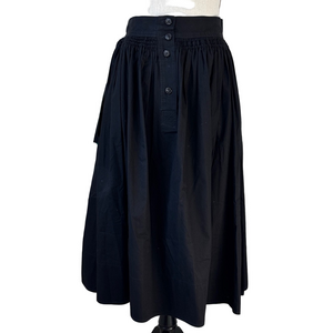 Gucci Vintage Black Women's Full A-Line Skirt with Asymmetrical Ruffle Size 42EU